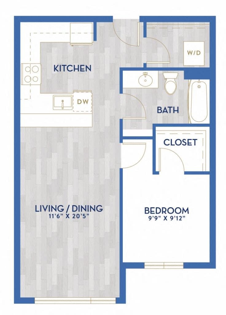 C1 - One Bedroom floor plan